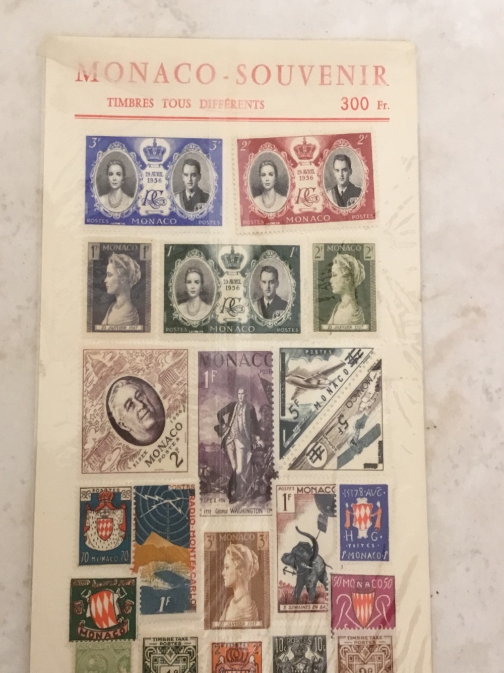 Vintage Monaco Souvenir Stamps